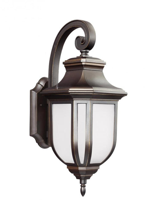 Generation Lighting Childress traditional 1-light outdoor exterior large wall lantern sconce in antique bronze finish wi | 8736301-71