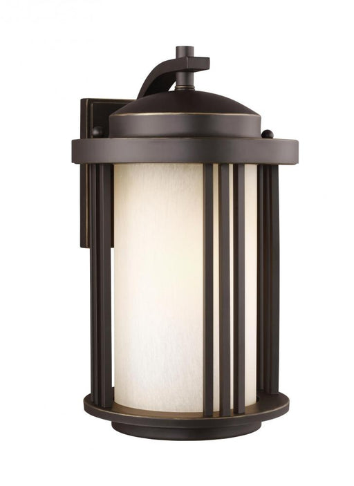 Generation Lighting Crowell contemporary 1-light LED outdoor exterior medium wall lantern sconce in antique bronze finis