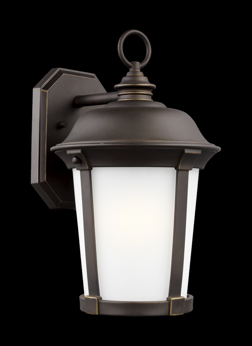 Generation Lighting Calder traditional 1-light LED outdoor exterior large wall lantern sconce in antique bronze finish w | 8750701EN3-71