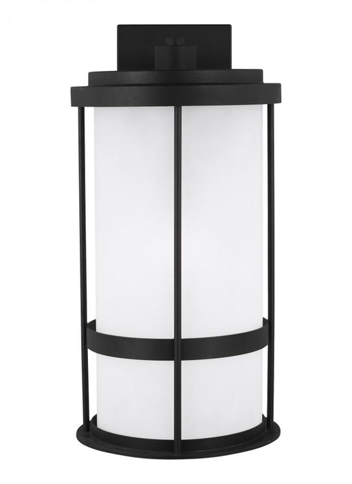 Generation Lighting Wilburn modern 1-light LED outdoor exterior Dark Sky compliant large wall lantern sconce in black fi