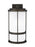 Generation Lighting Wilburn modern 1-light LED outdoor exterior large wall lantern sconce in antique bronze finish with