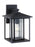 Generation Lighting Hunnington contemporary 1-light outdoor exterior medium wall lantern in black finish with clear seed