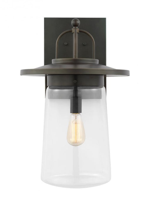 Generation Lighting Tybee casual 1-light LED outdoor exterior extra large wall lantern sconce in antique bronze finish w | 8808901EN7-71
