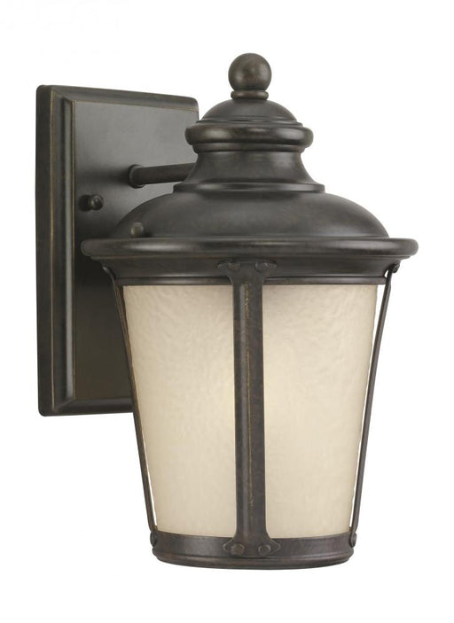 Generation Lighting Cape May traditional 1-light outdoor exterior small wall lantern sconce in burled iron grey finish w