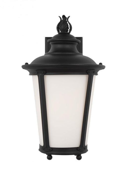Generation Lighting Cape May traditional 1-light LED outdoor exterior medium wall lantern sconce in black finish with et