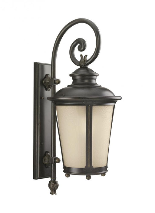 Generation Lighting Cape May traditional 1-light outdoor exterior large wall lantern sconce in burled iron grey finish w