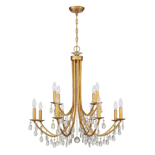Bridgehampton 32'' Hand Cut Crystal Antique Gold Chandelier | 8829-GA-CL-MWP