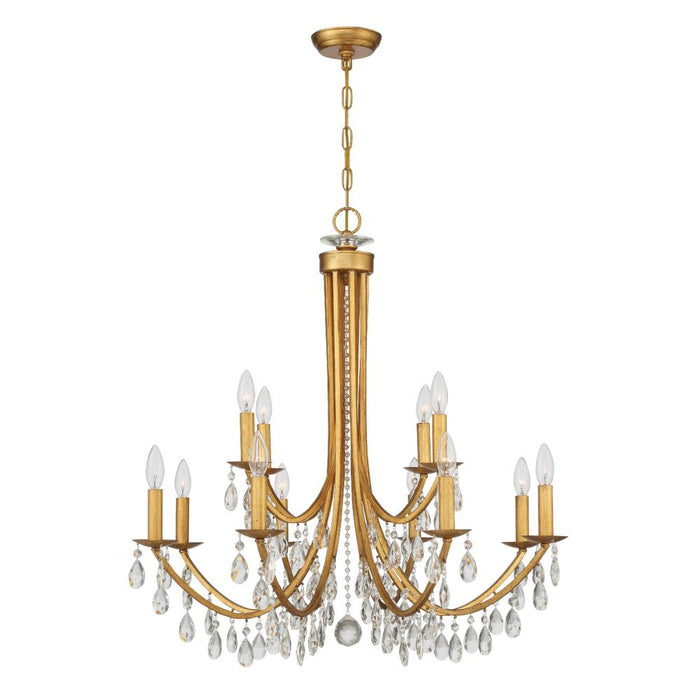 Bridgehampton 32'' Hand Cut Crystal Antique Gold Chandelier | 8829-GA-CL-MWP
