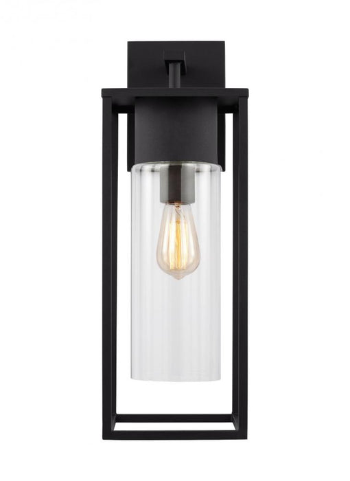 Visual Comfort & Co. Studio Collection Vado transitional 1-light LED outdoor exterior extra large wall lantern sconce in black finish with