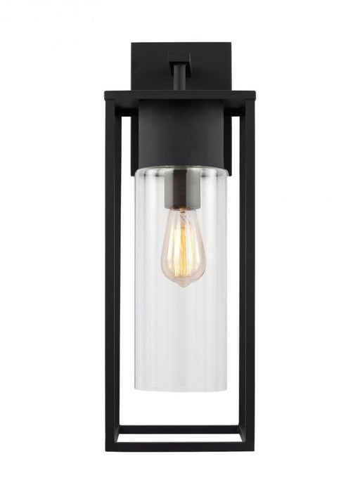 Visual Comfort & Co. Studio Collection Vado transitional 1-light LED outdoor exterior extra large wall lantern sconce in black finish with