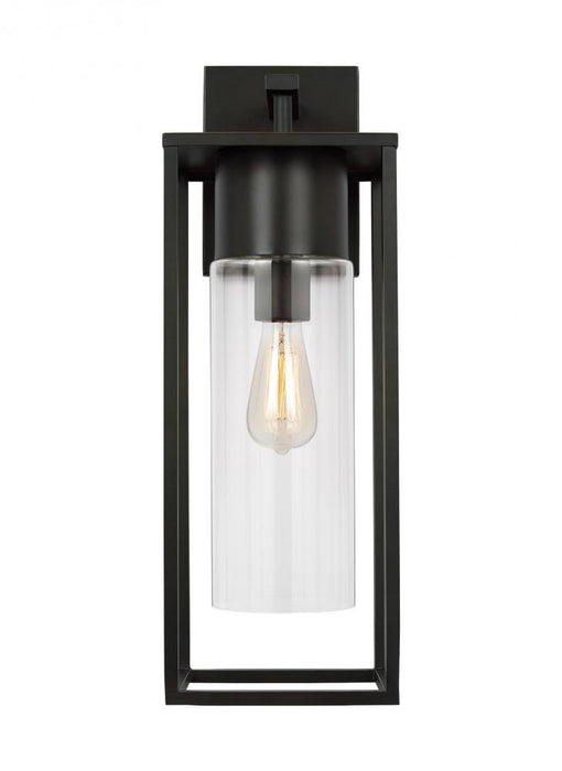Visual Comfort & Co. Studio Collection Vado transitional 1-light LED outdoor exterior extra large wall lantern sconce in antique bronze fin