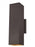 Visual Comfort & Co. Studio Collection Pohl modern 2-light outdoor exterior Dark Sky compliant large wall lantern in bronze finish with alu