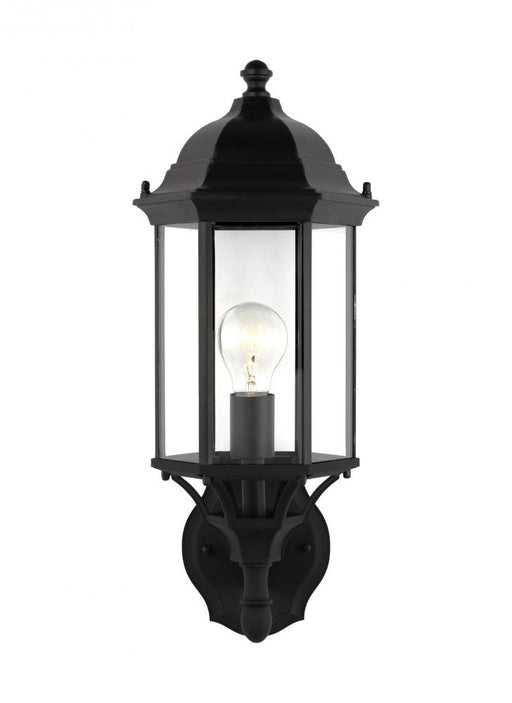 Generation Lighting Sevier traditional 1-light outdoor exterior medium uplight outdoor wall lantern sconce in black fini
