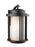 Generation Lighting Crowell contemporary 1-light outdoor exterior large wall lantern sconce in antique bronze finish wit