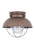 Generation Lighting Sebring transitional 1-light outdoor exterior ceiling flush mount in weathered copper finish with cl
