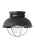 Generation Lighting Sebring transitional 1-light LED outdoor exterior ceiling flush mount in black finish with clear see | 8869EN3-12