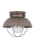 Generation Lighting Sebring transitional 1-light LED outdoor exterior ceiling flush mount in weathered copper finish wit