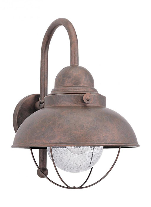 Generation Lighting Sebring transitional 1-light LED outdoor exterior large wall lantern sconce in weathered copper fini