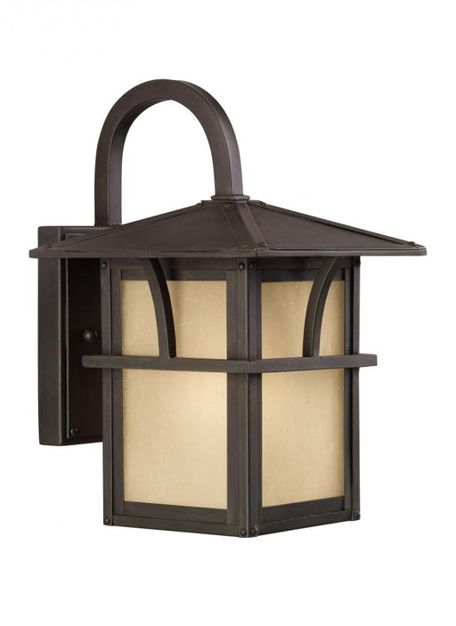 Generation Lighting Medford Lakes transitional 1-light outdoor exterior small wall lantern sconce in statuary bronze fin