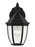 Generation Lighting Bakersville traditional 1-light outdoor exterior round small wall lantern sconce in black finish wit