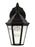 Generation Lighting Bakersville traditional 1-light outdoor exterior small wall lantern sconce in black finish with clea