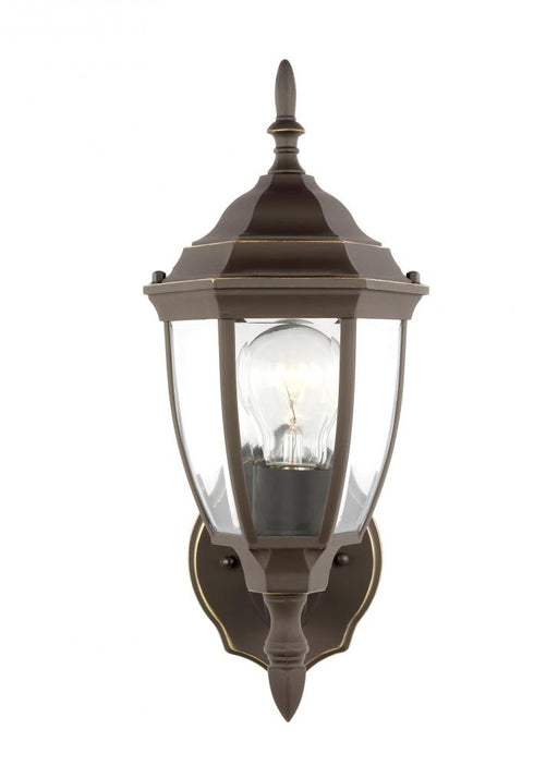 Generation Lighting Bakersville traditional 1-light outdoor exterior round wall lantern sconce in antique bronze finish