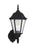 Generation Lighting Bakersville traditional 1-light outdoor exterior wall lantern in black finish with clear beveled gla