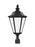 Generation Lighting Brentwood traditional 1-light LED outdoor exterior post lantern in black finish with smooth white gl