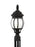Generation Lighting Wynfield traditional 1-light LED outdoor exterior small post lantern in black finish with frosted gl