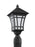 Generation Lighting Herrington transitional 1-light outdoor exterior post lantern in black finish with etched white glas
