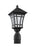 Generation Lighting Herrington transitional 1-light LED outdoor exterior post lantern in black finish with etched white