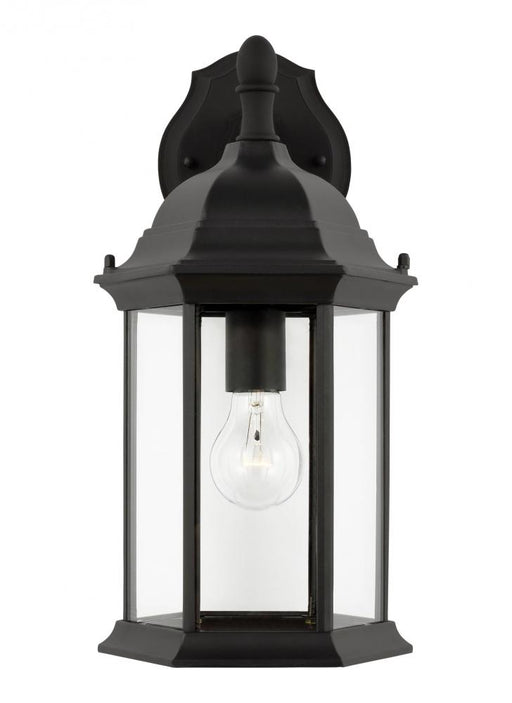 Generation Lighting Sevier traditional 1-light outdoor exterior medium downlight outdoor wall lantern sconce in black fi