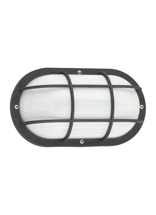 Generation Lighting Bayside traditional 1-light outdoor exterior wall lantern sconce in black finish with polycarbonate