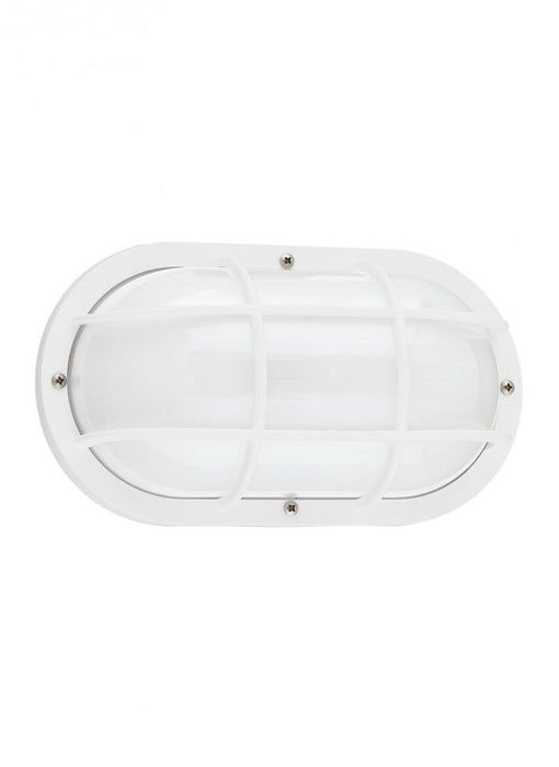 Generation Lighting Bayside traditional 1-light outdoor exterior wall lantern sconce in white finish with polycarbonate