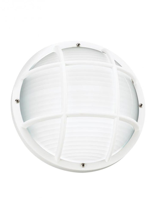 Generation Lighting Bayside traditional 1-light outdoor exterior wall or ceiling mount in white finish with polycarbonat