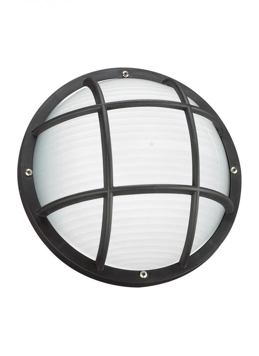 Generation Lighting Bayside traditional 1-light LED outdoor exterior wall or ceiling mount in black finish with polycarb