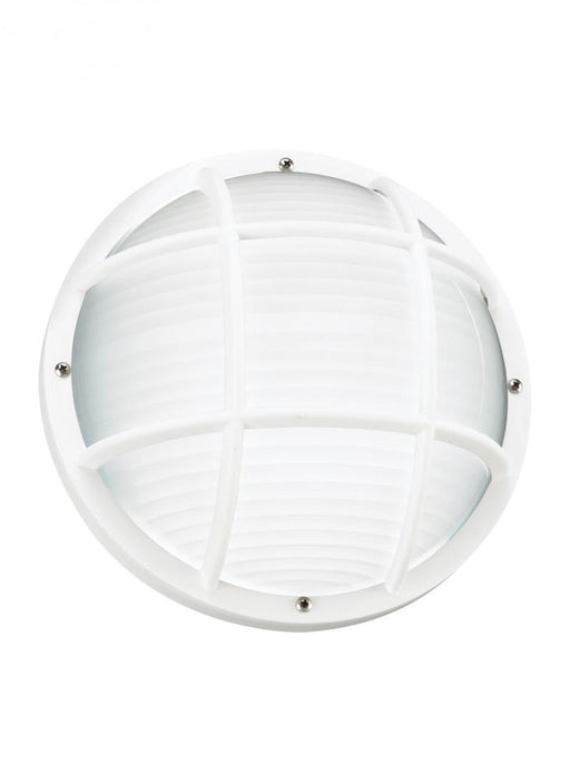 Generation Lighting Bayside traditional 1-light LED outdoor exterior wall or ceiling mount in white finish with polycarb