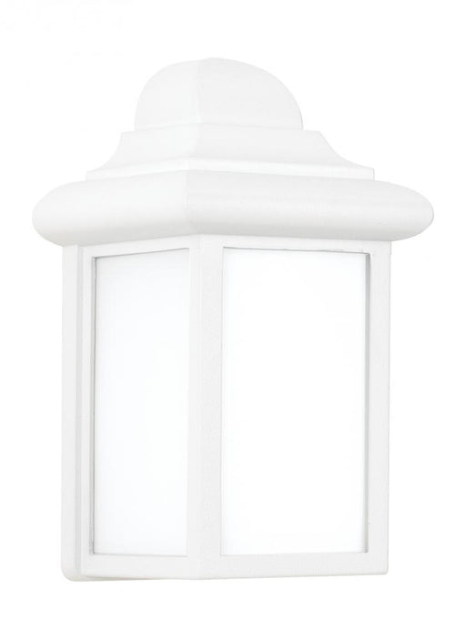 Generation Lighting Mullberry Hill traditional 1-light outdoor exterior wall lantern sconce in white finish with smooth