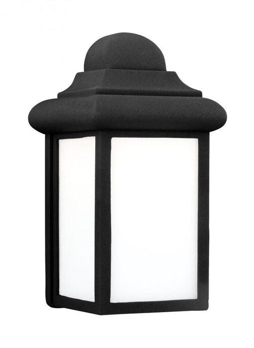 Generation Lighting Mullberry Hill traditional 1-light LED outdoor exterior wall lantern sconce in black finish with smo | 8988EN3-12