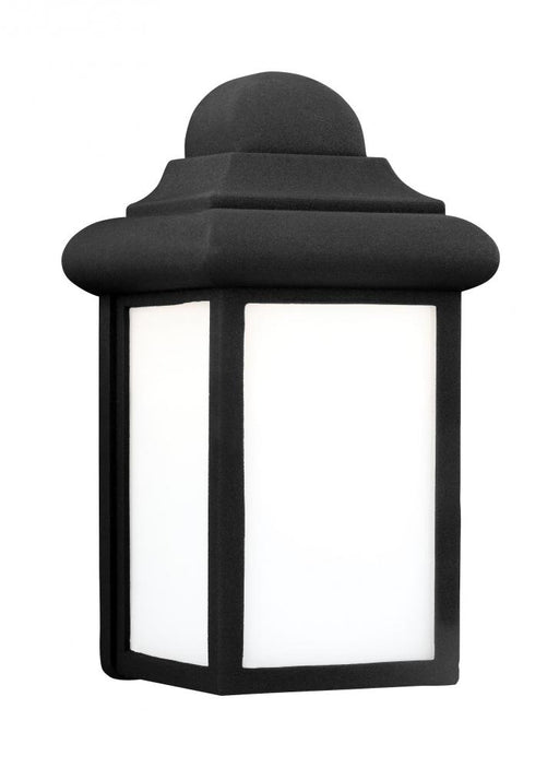 Generation Lighting Mullberry Hill traditional 1-light LED outdoor exterior wall lantern sconce in black finish with smo