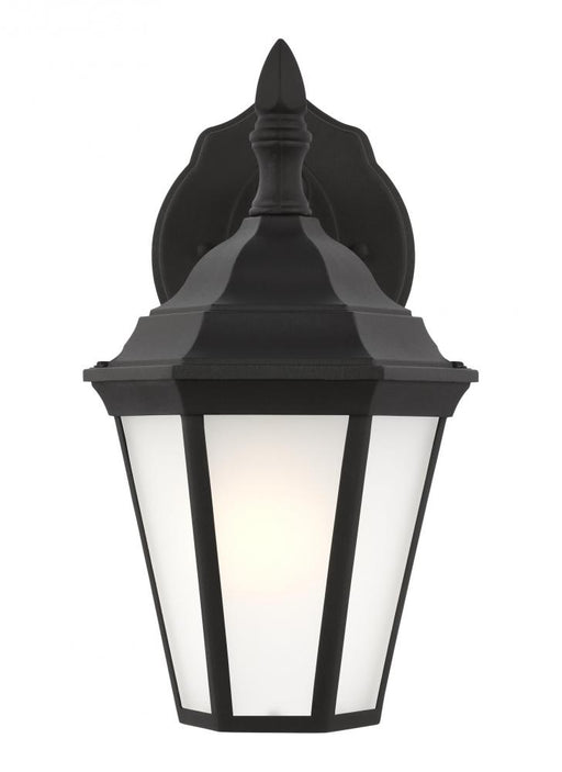 Generation Lighting Bakersville traditional 1-light LED outdoor exterior small wall lantern sconce in black finish with