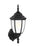 Generation Lighting Bakersville traditional 1-light LED outdoor exterior wall lantern in black finish with smooth white