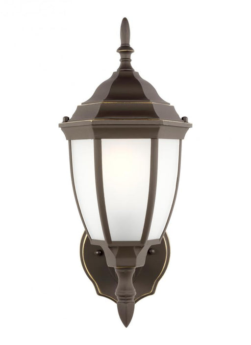 Generation Lighting Bakersville traditional 1-light LED outdoor exterior round wall lantern sconce in antique bronze fin