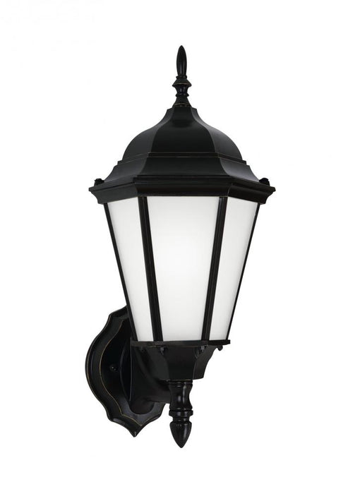 Generation Lighting Bakersville traditional 1-light LED outdoor exterior wall lantern sconce in black finish with satin | 89941EN3-12