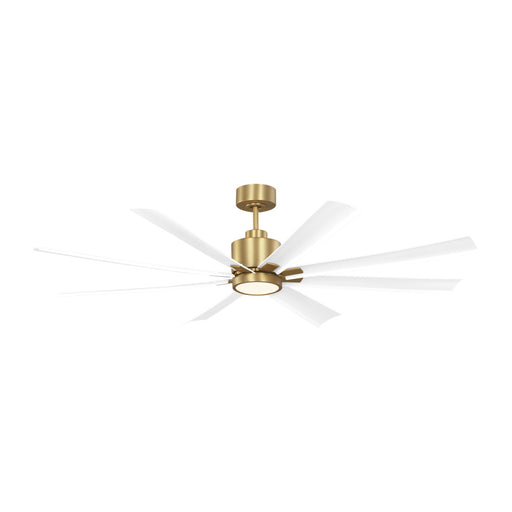 Flera Smart 65 Led Ceiling Fan In Burnished Brass With Matte White Blades | 8FLSM65BBSD