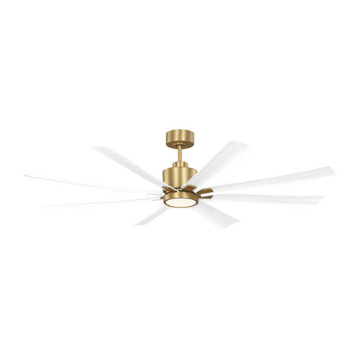 Flera Smart 65 Led Ceiling Fan In Burnished Brass With Matte White Blades | 8FLSM65BBSD