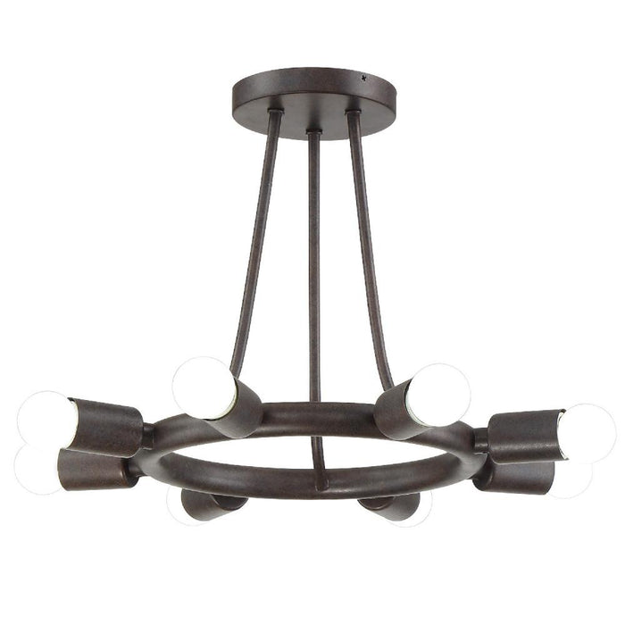 Crystorama Dakota 8 Light Charcoal Bronze Semi Flush Mount