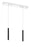 2 Light Linear Chandelier | 917MP12-MB-LED-2LCH