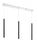 3 Light Linear Chandelier | 917MP24-MB-LED-3LCH