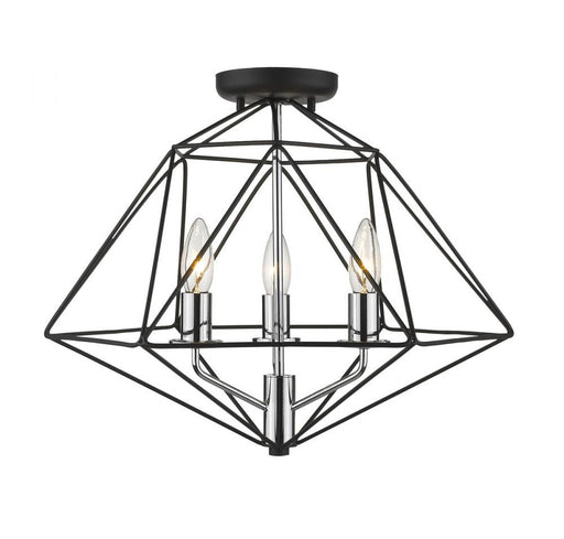 3 Light Semi Flush Mount | 918SF-MB-CH